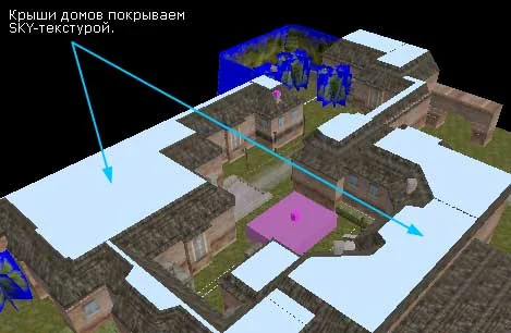 Paint over surfaces invisible to the player with the SKY texture Paint over surfaces invisible to the player with the SKY texture