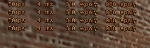 This is what the R_SPEEDS parameter looks like in the game This is what the R_SPEEDS parameter looks like in the game