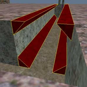 Round the passage at the corners with triangular brushes Round the passage at the corners with triangular brushes